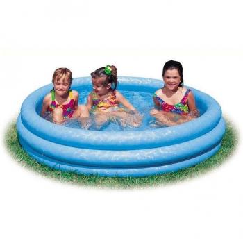 Intex 58446NP Piscina Hinchable 3 Anillos Cristal Azul 168 x 38 cm, 581 Litros