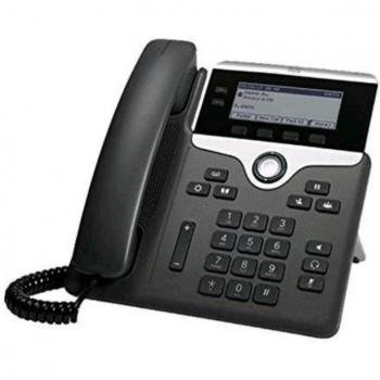 Cisco CP-7821-K9 IP Phone 7821 - Teléfono VoIP con conexión por cable, Pantalla LCD de 396 x 162 píxeles, 2 líneas, SIP, SRTP, Color Negro y Pl