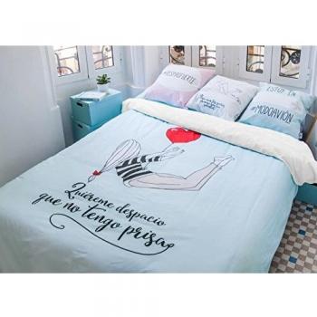 RIPSHOP Funda nórdica con cojín Deco 100% algodón Modelo Quiéreme despacio de Clarilou para Cama de 90