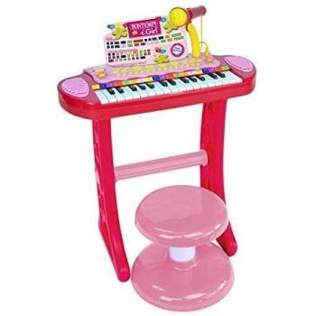 Bontempi- Teclado electrónico de 31 Teclas con micrófono, Patas y Taburete, 450x430x610 mm