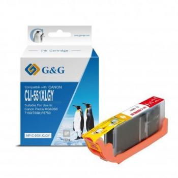 Cartucho de Tinta Genérico G&G CLI551XL Gris Compatible con Canon - Sustituye a 6447B001/6512B001