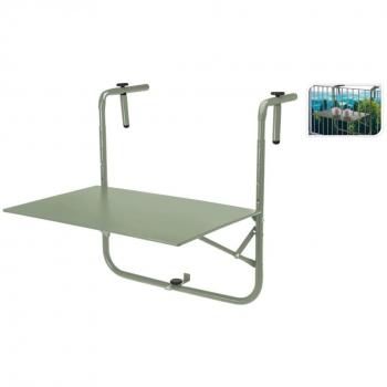 Mesa para balcón verde claro mate ProGarden - Mesa de metal, dimensiones 60x43cm, acabado mate