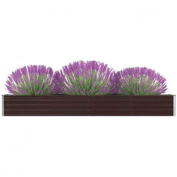 Arriate de jardín de acero galvanizado marrón 320x40x45 cm
