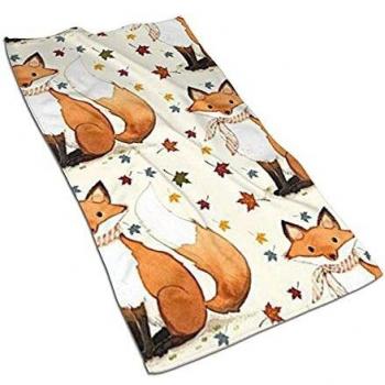 Fox Toalla de baño de Microfibra Suave Toallas de Cocina para baño de Mano 27.5 x 17.5 Pulgadas Toallitas súper absorbentes para Limpieza de Platos Accesorios para la habitación del hogar Paño