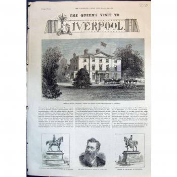 Imprima las Estatuas de la Residencia de Vist de Liverpool de la Casa de Newsham de las Reinas 1886 210J619