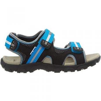 Geox JR Sandal Strada B, Sandalias con Punta Abierta Niños, Negro