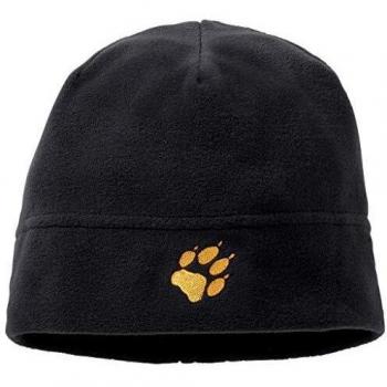 Jack Wolfskin Girls Real Stuff Fleece Embroidered Beanie Hat Black