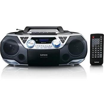 Radio portátil DAB+/FM con Bluetooth, reproductor de CD, cassettes y USB SCD-720SI Negro-Plata