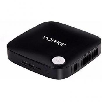 Bolv Mini PC con procesador Intel Celeron de Intel Braswell J3160 4G RAM 64G SSD Windows 10 OS 802.11ac WiFi LAN Gigabit Bluetooth 4.0 HDMI y salida VGA USB3.0 Apoyado Skype Youtube altavoz MIC Vorke V1 mini ordenador