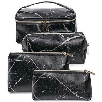 phiraggit Bolsas de mármol de maquillaje Bolsas de cosméticos de viaje portátiles Bolsas de tocador Organizar Estuches de lápices Pinceles de maquillaje y bolígrafos para mujer