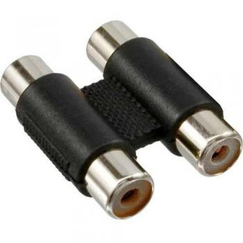Adaptador de Audio InLine 99318, 2x RCA Hembra a Hembra, Negro y Plata