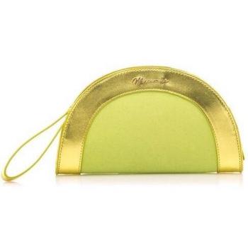 Mariamare Bolso de Mano Diam2 Amarillo para Mujer con Cierre de Cremallera y Diseño Semicircular en Rafia