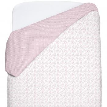 Petit Lazzari Teddy - Funda nórdica reversible para cuna de 60 x 120 cm, diseño Romántico, color rosa