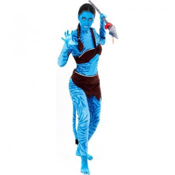 Disfraz de Guerrera Tribal azul para mujer