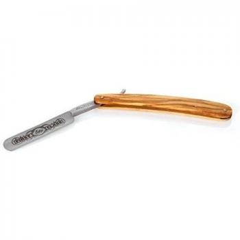 Navaja de afeitar de madera de olivo premium para cuidado masculino