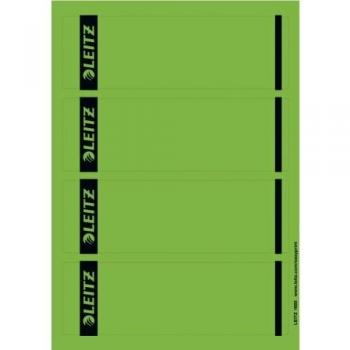 Leitz - Etiquetas Adhesivas para Lomo y para Lomo Imprimibles Adhesivas para Archivadores de Palanca de Cartón, Amplias, Cortas, Verde, 61.5 x 192 mm, Papel, 16852055, Pack de 100 Etiquetas