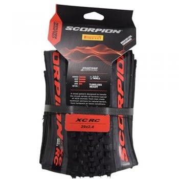 Cubierta Pirelli Scorpion XC RC Colour Edition Tubeless 29'' x 2.4, tipo MTB, características: tamaño 29 pulgadas, ancho 2.4 (60-622), diseño multicolor rojo y negro, apt