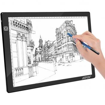 AGPTEK Magnetic LED Artcraft Tracing Light Pad Tamaño A4 Light Box 35.7cm / 14inch x 23.5cm / 10.15 inch Ultra-thin only 5mm Control de brillo sin escalonamiento con función de memoria USB Powered
