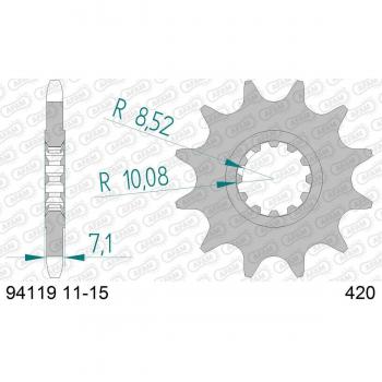 Piñón de Salida AFAM 11 Dientes Acero Paso 420 para Minarelli AM6, CPI, Generic, Beeline y K-Sport