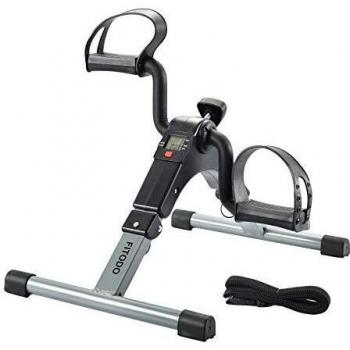 FITODO Pedales Estaticos Ejercicio de Mini Bicicleta con Monitor LCD para Pierna y el Brazo de Rehabilitación