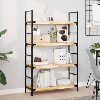 Estante flotante de madera maciza de acacia sin tratar 80x30x4 cm en color marrón, mueble de almacenaje para oficina, estudio y dormitorio, estantería/librería/mueble de almacenamiento