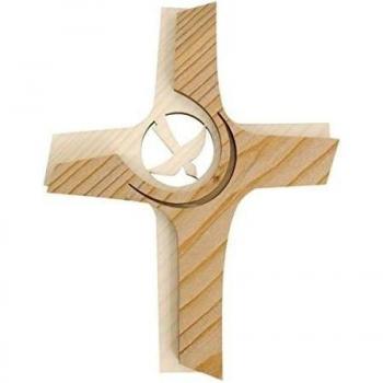 Cruz de madera 2-colour con diseño de mariposas * 15 x 12 cm*