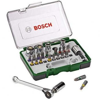 Bosch Set de 27 unidades para atornillar y llave de carraca