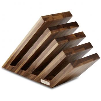 Felix Solingen Walnut Magnetic Knife Block - Empty, Holds Up to 10 Knives