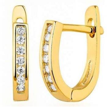 Pendientes de aro Ear Candy Martina en Plata de Ley con baño de oro 18k y circonitas blancas