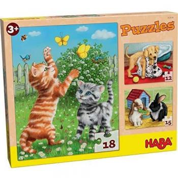 HABA-302638 Puzzle Animales Domésticos Puzle Infantil, Multicolor