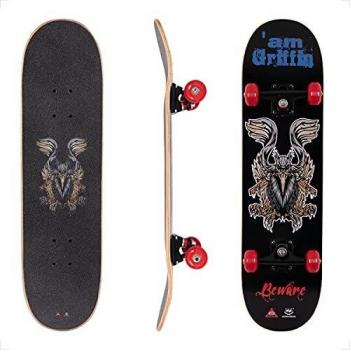 WIN.MAX Completo Skateboard para Principiantes 31x8 7 Capas Monopatín de Madera de Arce con rodamientos ABEC-7 Tabla de Skateboard