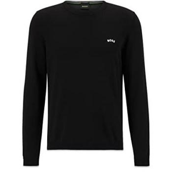 Boss Rallo Black Cotton Knit Jumper for Men - Size M