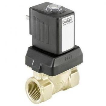 Bürkert 1/2 NC Solenoid Valve with 13mm Orifice, Brass, 24V DC, Max Pressure 10bar (145psi)