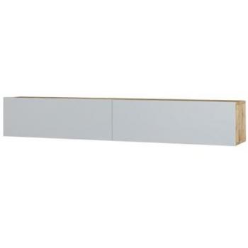 Mueble TV Suspendido Blanco y Madera 180cm - Diseño Moderno HYL, Espacio de Almacenamiento Generoso