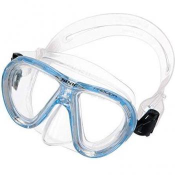 SEAC Procida Máscara de Buceo bilente de Vidrio Templado, para niños y Adolescentes, Juventud Unisex, Transparente/Azul, estándar