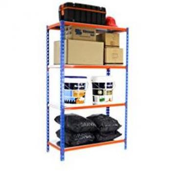 Estantería SIMONCLICK PLUS 4/500 1500 Azul/Naranja/Galva - Estantería metálica sin tornillos, 4 baldas ajustables, capacidad de 180 kg de punto de flexión, dimensiones