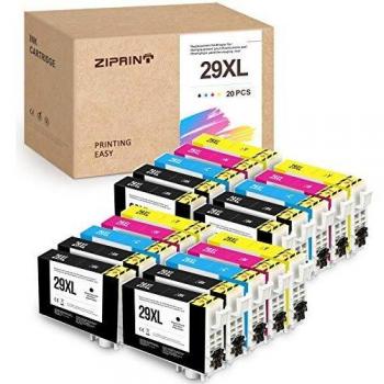 20 Cartuchos de Tinta ZIPRINT 29XL para Epson 29XL T2991 T29XL T29 compatibles con Epson XP-342 xp-352 xp-245 xp-442 xp-332 xp-345 xp-452 xp455 xp-p-445 XP-2 35xp 355 XP-335