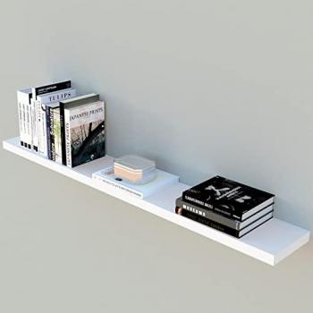 Estante Pared Ajustable Henor Blanco Madera FSC® 100x15x2.5 cm, Carga 30 kg