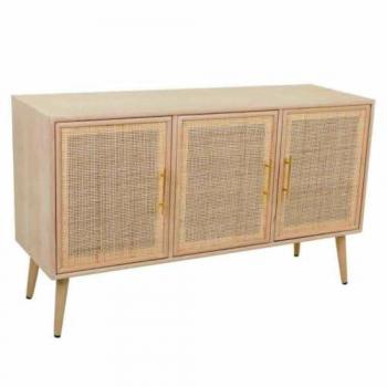 Aparador de Madera y Rejilla Marrón 120x41.5x71 cm con 2 Puertas