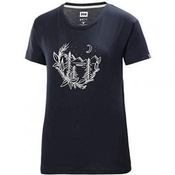 Helly Hansen Camiseta para Mujer Skog Graphic, Mujer, 62877, Azul Marino, Extra-Small