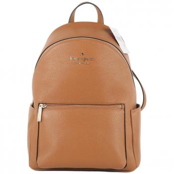 Kate Spade Leila Medium Warm Gingerbread Pebbled Leather Backpack Bookbag