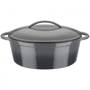 Cocotte Ovalada de Hierro Fundido GSW Grey Shadow 33 x 25 cm - 7 Litros - Inducción - Gris