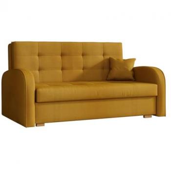 Sofá-cama Columbus 116 amarillo con caja de ropa de cama, muebles ya montados, 85x153x98cm