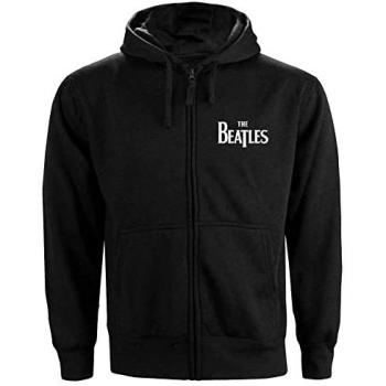 The Beatles Drop T Logo Black Zipper Hoodie - XL - 80% Cotton, 20% Polyester