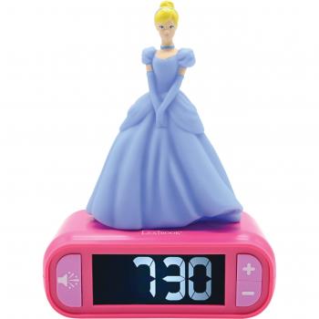 LEXIBOOK - Despertador digital con luz de noche 3D y efectos sonoros - Cenicienta Disney Princesas
