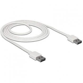 Delock 85194 - Cable USB 2.0, Conector Macho a Macho, 2 Metros, Color Blanco