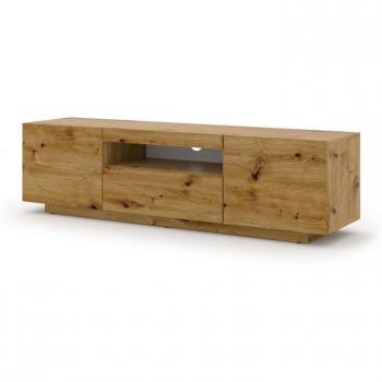 Mueble para TV efecto madera crema con LED, 150 cm, diseño universal en roble artesanal