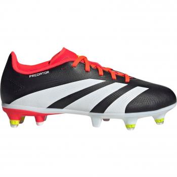Botas de fútbol para niños adidas Predator League SG, características: diseño ligero, parte superior sintética para un mejor toque y control del balón, suela con tacos intercambiables para terrenos blandos, sistema de ajuste con cordones, refuerzo