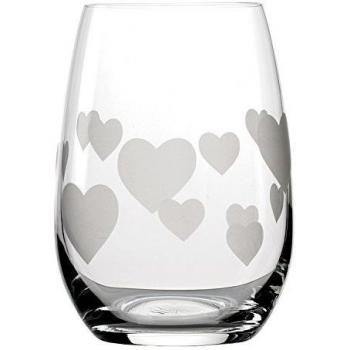 Stölzle Lausitz 335 ml Lead Free Crystal L'Amour Red Hearts Glass Tumbler