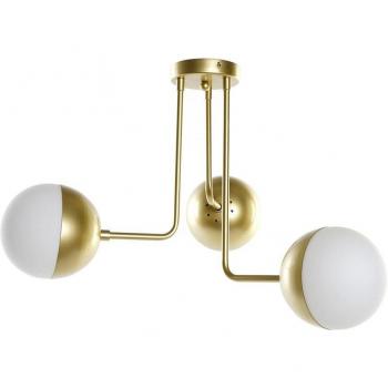 Lámpara de Techo con Diseño Elegante de Metal y Bolas de Cristal